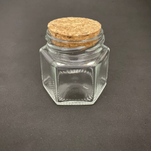pote vidro mini sextavado c/rolha 103002