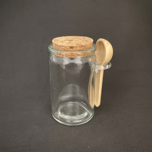 pote vidro mini c/rolha e colher r103004