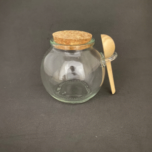 pote vidro bola c/rolha e colher r103005