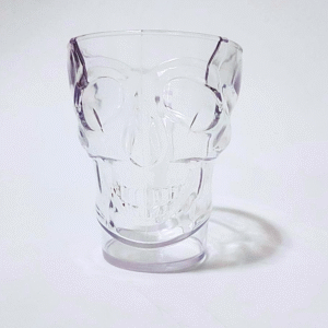 caneca acrilica caveira 450ml cristal