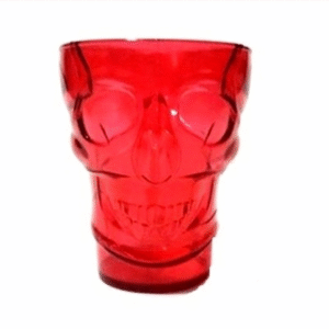 caneca acrilica caveira 450ml vermelho