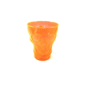 caneca acrilica caveira 450ml laranja