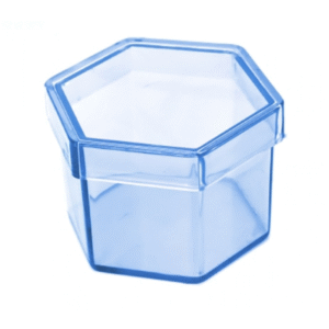 caixa acri.sextavada 4x4x4 azul Código:7470