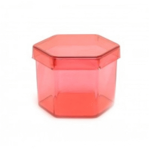 caixa acri.sextavada 4x4x4 vermelha Código:7677