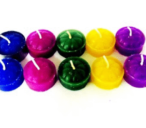 vela coloridas c/pote c/10 Código:2874